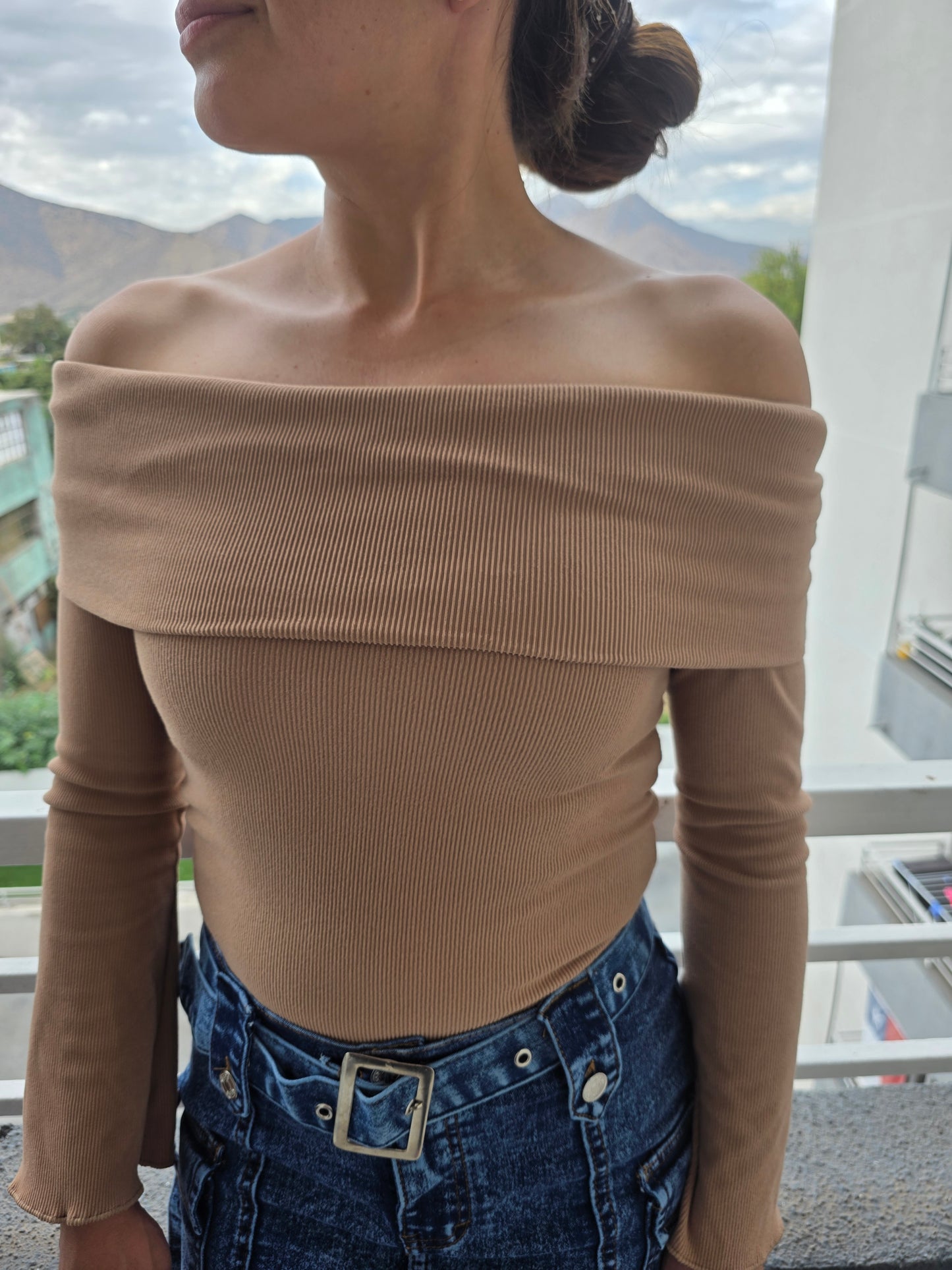 Top hombros caìdos  moka