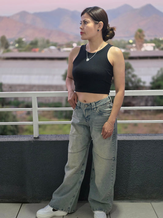 Jeans Wide Leg Vintage Òxido